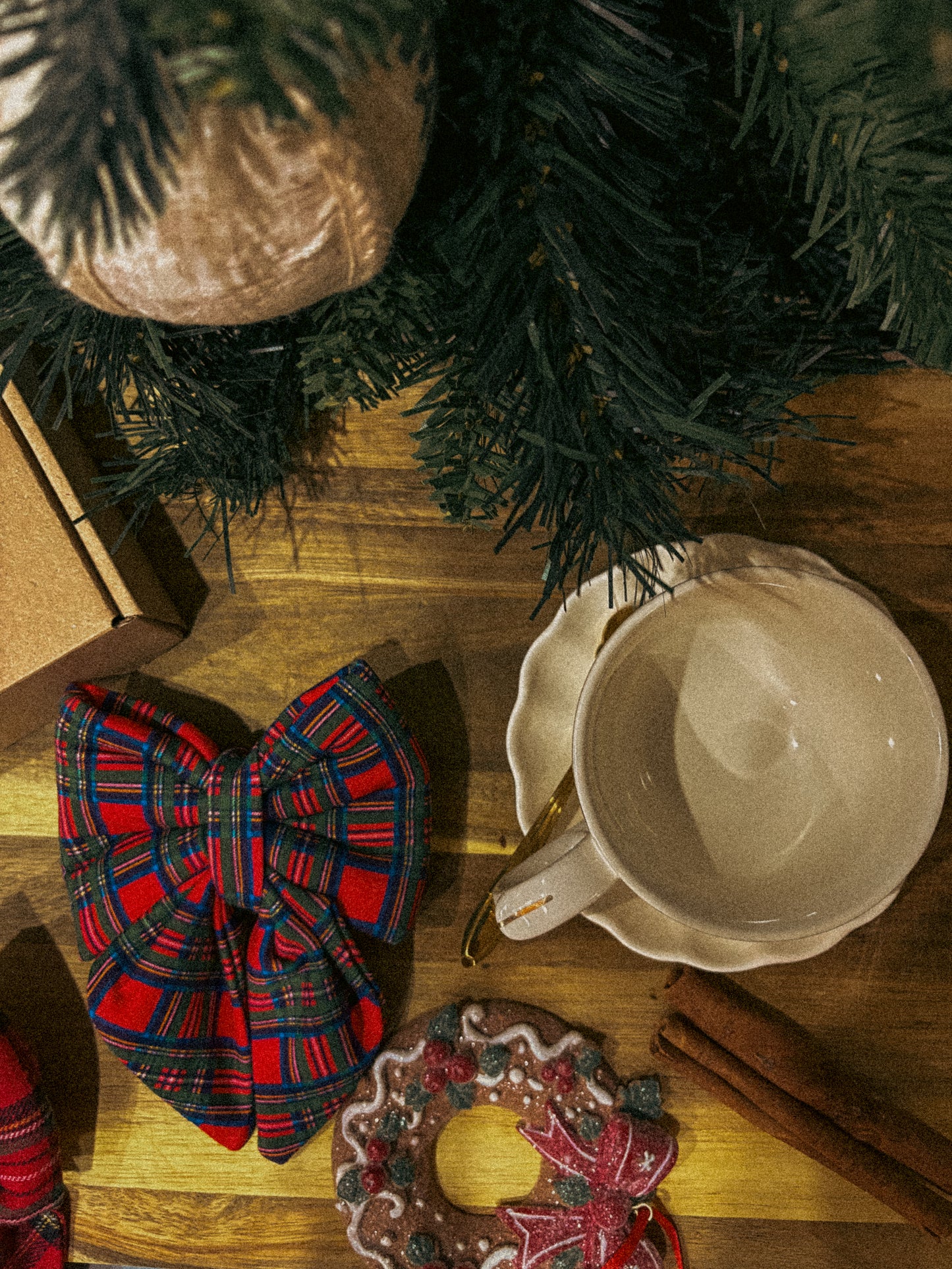 BLUE  RED TARTAN SAILOR BOW